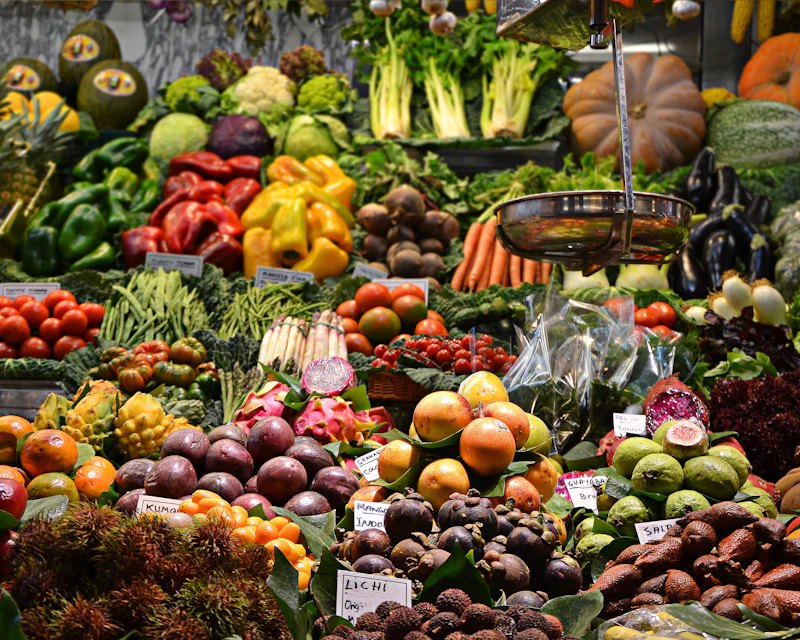 Fresh fruits and vegetables